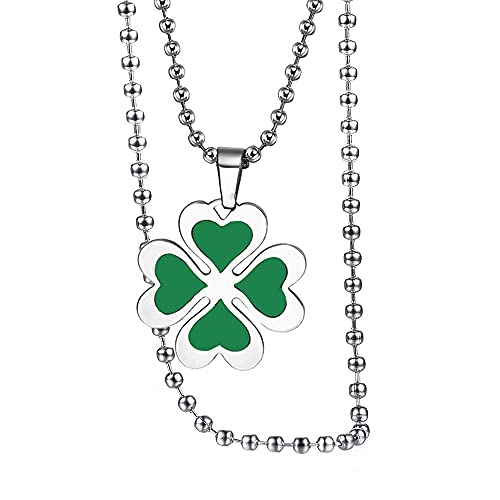 HAYOUWAY Collier ras du cou en acier inoxydable avec pendentif trèfle à quatre feuilles pour femme Cover