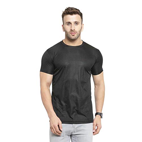 Image of TQH Men Dri Fit Polyester Half Sleeve Round Neck Multicolor t Shirts - Combo Set of 2