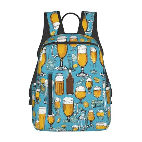 Sac à dos imprimé bulles de bière pour le travail et le shopping à Paris