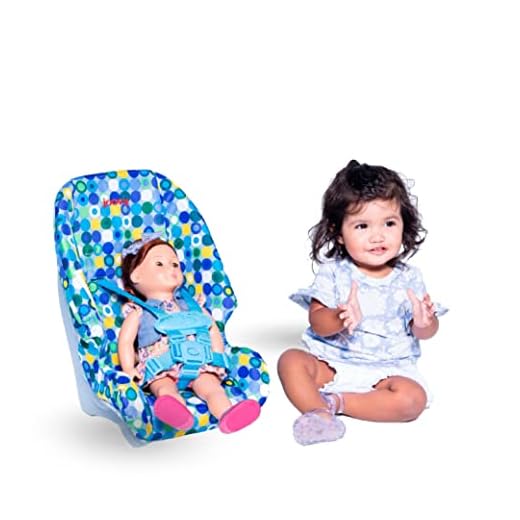 Joovy Toy Booster Seat, Doll Accesory, Multi-doll Design, Blue Dot