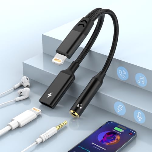 Câble adaptateur Lightning vers prise jack casque 3.5 mm répartiteur chargeur pour iPhone