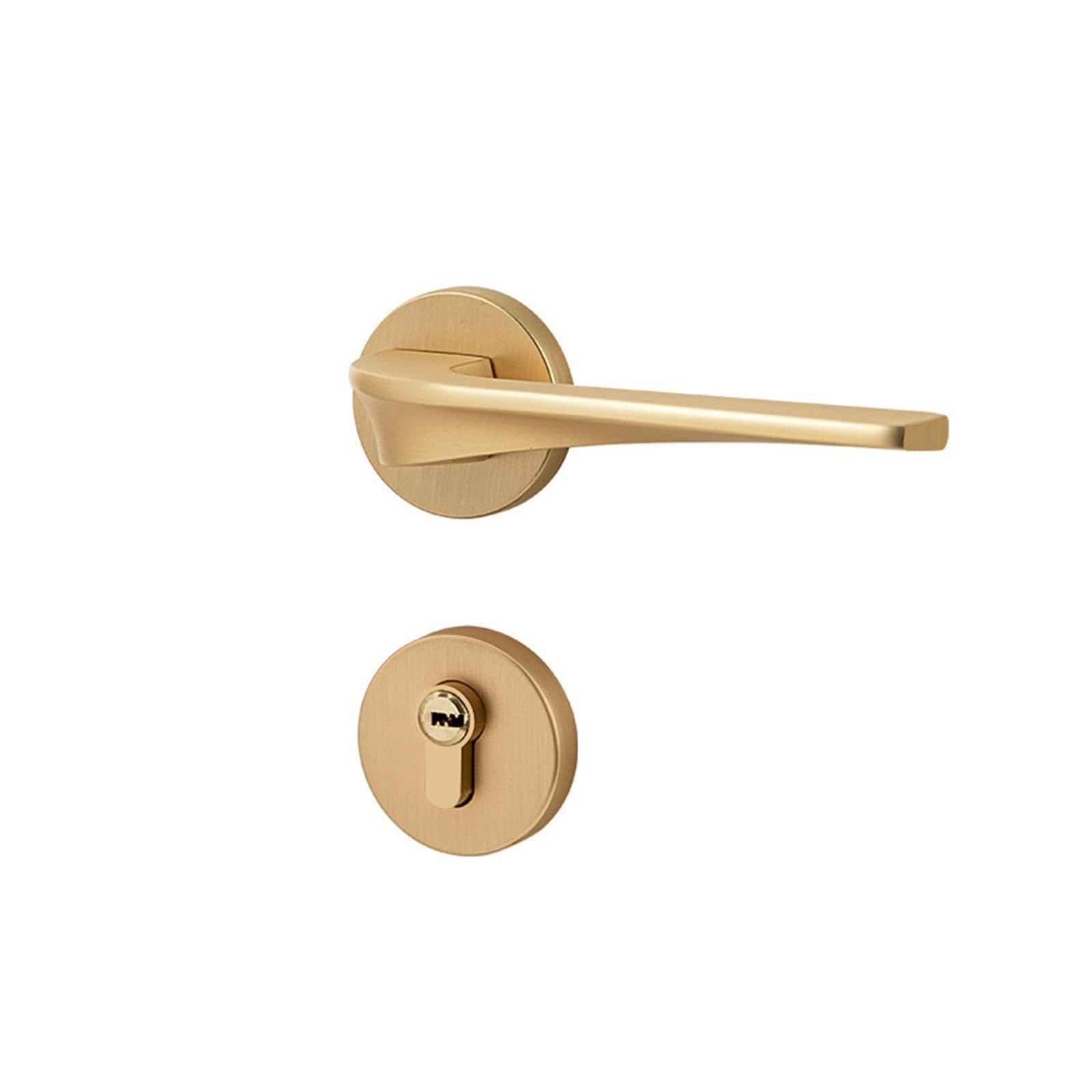 Serrure de porte magnétique jaune bronze avec poignée fendue intérieure
