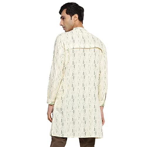 Image of Fabindia Men's Cotton Printed Slim Kurta