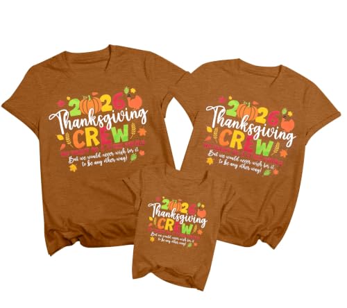 FAYALEQ 2026 Family Thanksgiving Shirts Thanksgiving Crew Matching Shirt - image 1