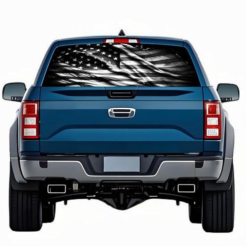 Image of Rear Window Decals for Trucks - 65x22 in Back Window American Flag Decals Fit Most Pickup Trucks SUV, Vinyl Back Window Decal Truck Rear Window Graphics for Personalized Decoration- American Flag -18
