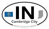 US Decal, Inc. Cambridge City, Indiana Oval Sticker with State Flag
