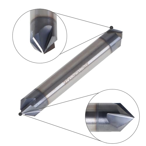 Image of 3 /8 Inch Helix Carbide End Mill 90 Degree Double End ATialn Coated 4 Flute