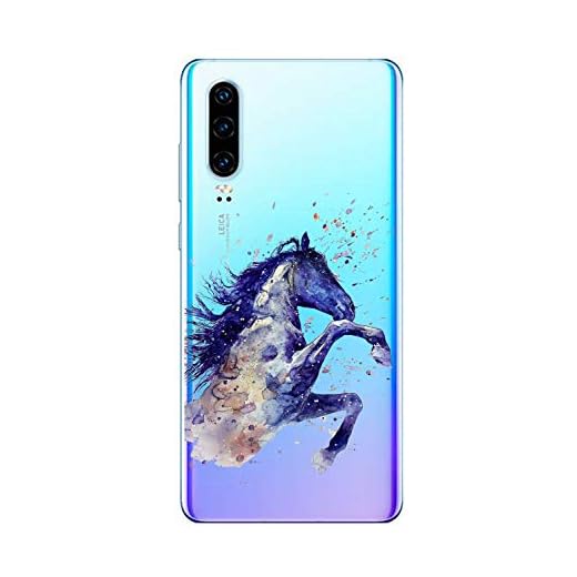 Oihxse Compatible con Huawei Nova 5/Nova 5 Pro Funda Suave Gel TPU Silicona Cristal Transparente Carcasa Acuarela Animal Pintado Patrón Protectora Estuche Bumper Caso Case (B6)