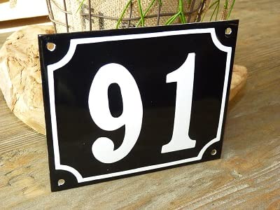 Numéro de maison émail noir n° 91 : ne ratez plus aucune livraison chez vous