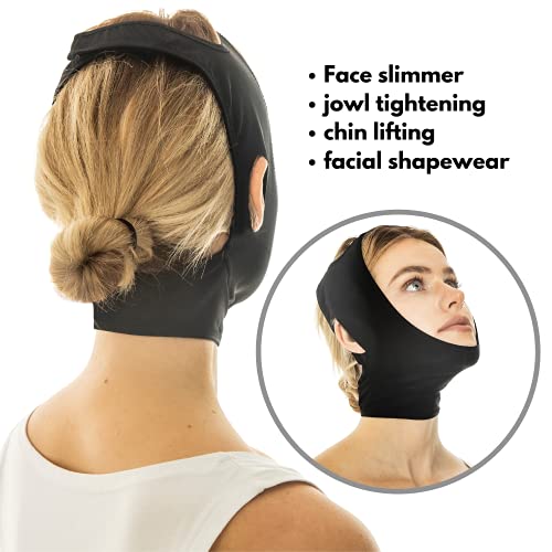 Post Surgery Neck and Chin Compression Garment Wrap Bandage, Face Slimmer, Jowl Tightening, Neck