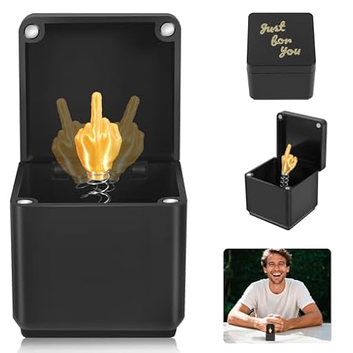 Caja de Regalo Para el Dedo Medio Divertida Decoración de Escritorio Caja de Acariciamiento Para el Dedo Medio Regalo Sorpresa Golpe de Mano Regalo Pop Up (Negro) | Ya disponible en tu tienda friki favorita! En mundofriki.es!