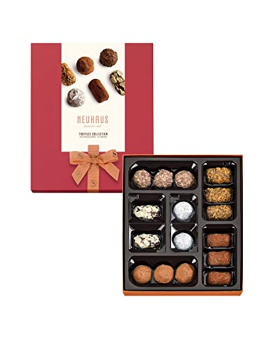 Neuhaus Belgian Chocolate Truffle Assortment Collection – 16 Truffles – Classic Butter Truffle, Extra Dark, Coffee, Cognac, Speculoos-Cheescake and Marc De Champagne