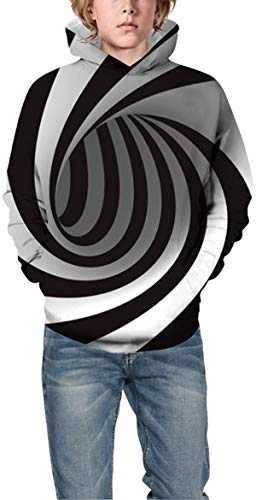Chaos World Boys' Hoodie Realistic 3D Print Graphic Hooded Sweatshirts Galaxy Animal Pattern(M,Vortex) #TOP3