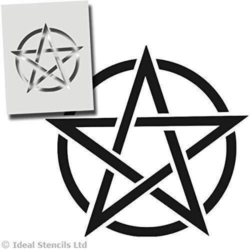 Pentacle Étoile Pochoir, Pentagramme, Witchcraft Étoile Symbole - Halloween Décoration Murale D'Intérieur, Art Artisanat Peinture Impression - Peinture Murs Tissus Meubles - Réutilisable Lavable Cover