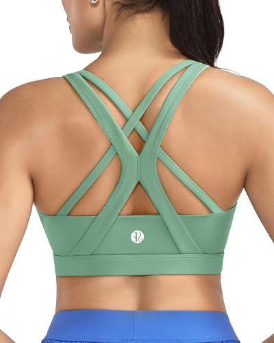 Image of RUNNING GIRL Sports Bras for Women,Seamless Strappy Sports Bra High Support Crisscross Back with Removable Pads
