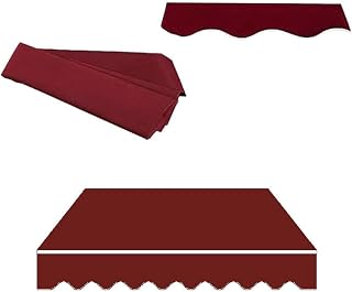 Toldo retráctil de repuesto de tela de 13 x 8 pies, color rojo, toldo para patio, puerta, ventana, refugio, lona duradera para exteriores (4 x 3,5 m)