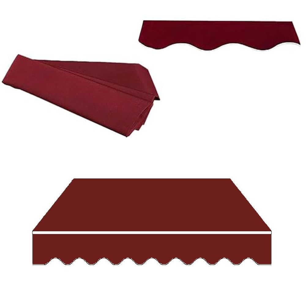 Pare-soleil de terrasse rétractable – Toile de rechange pour porte et fenêtre – Protection extérieure (rouge, 10x8ft / 3 x 2,5 m)
