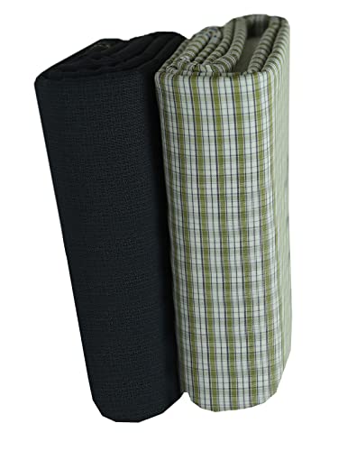 Image of Siyaram's ARG-18001 Polyester Viscose Unstitched Shirt And Trousers Fabric Set for men combo Free Size (CHECKS 05)