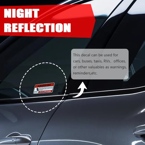 Image of 3PCS 1.6 x 3.2 Inch Warning GPS Alarm System Car Stickers, Automotive Decals, Self Adhesive Car Warning Stickers, Vinyl Car Window S tickers Car Exterior Accessories Universal for SUV Van