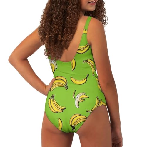 Image of One Piece Bathing Suit for Girl Kids Cute Beach Sport Swimwear U Back Scoop Neck Summer Swimming Pool Beachwear