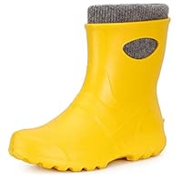 Ladeheid LA-750 Women's Wellington Boots Lined and Waterproof Feather-Light EVA Rubber Shoes Winter, yellow, 5 Women