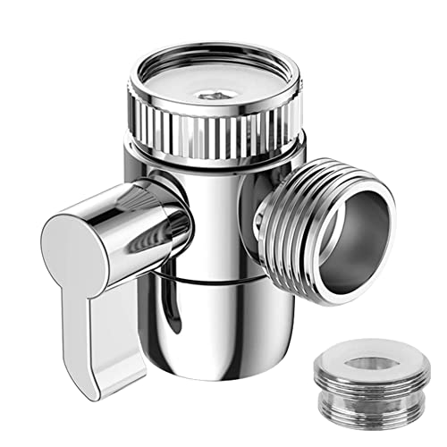 Zotti - Deviatore in ottone di alta qualità per lavello da cucina o bagno (doccia o bidet), M22 X M24, miscelatore cromato lucido, deviatore a 2 vie
