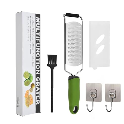 SNZ Grattugia per formaggio, limone, grattugia per parmigiano, grattugia per aglio e zenzero, grattugia per moscata, in acciaio inox, lavabile in lavastoviglie per formaggio duro, agrumi