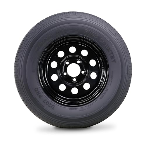 Image of Free Country Trailer Tire Wheel ST185 /80R13 6-Ply C 94N 5X4.5 Black Mod Rim