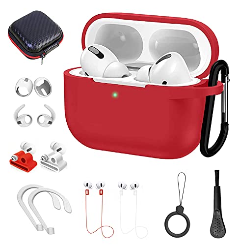 Ipods Pro DAZUAN Estuche para Airpods Pro,Kit de Accesorios 12 en 1 Airpod Pro,Funda Protectora de Silicona para Airpods con...