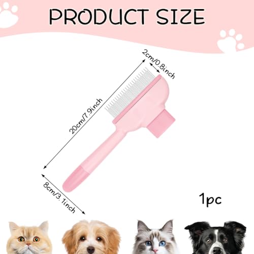 OFFCUP Fellblitz Bürste für Katze, Selbstreinigende Katzenkamm Tiefenreinigung mit Auslöseknopf Katzenbürste, Flohkamm Katze Hundekamm Haustierbürste zur Haustier Schönheitspflege