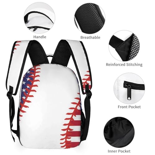 Baseball Backpack with Lunch Box & Pencil Case, 16 Inch Cool Baseball Themed Bookbag, Adjustable Durable Lightweight, Colorful Baseball Backpack Set for Kids Girls Boys School3
