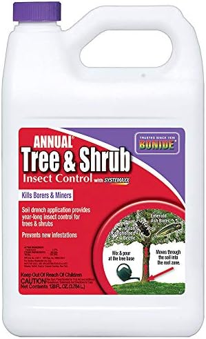 Bonide Annual Tree & Shrub Insect Control with Systemaxx, 128 oz Concentrate, Year Long Protection and Insect Killer