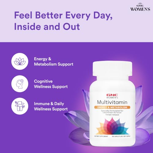 Image of GNC Women's Energy & Metabolism Multivitamin, Calorie Burn, 90 Caplets | Delivers 100 Percent Daily Value of Key Vitamins and Minerals, Supports Energy Production, Immune Health, and Calorie Burning