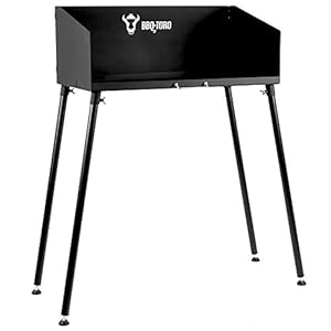 BBQ-Toro Dutch Oven Tisch | 75 x 40 cm | Schwarz | Stahltisch für Bräter und Grillzubehör | Grilltisch mit Einstellbaren Füßen | Feuertisch und Untergestell