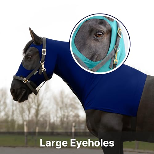 Image of RESISTANCE Premium Horse Hood Full Zipper with Face & Forelock Saver - Horse Sleazy Slickers and Horse Care Sheet