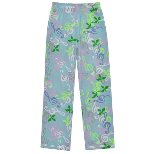 Boy's Pants Musical Key Bright Background Jogger Pants Elastic Waist Long Bottoms Trousers with Pockets 6-14 Years