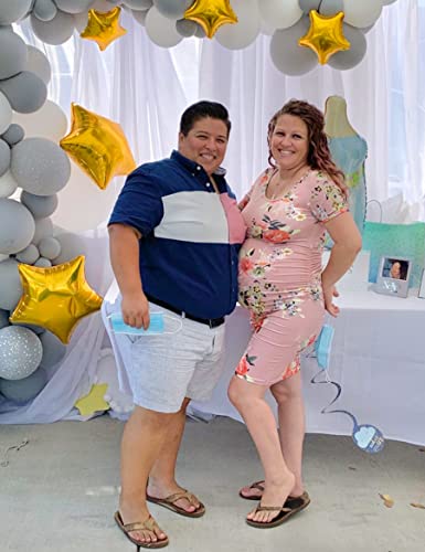 Musidora Maternity Dress Baby Shower Dress Maternity Maternity Dress For Baby Shower Pink Maternity Dress Gender Reveal Dress (Pink M) #TOP1