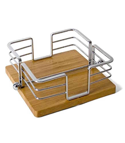 Gerimport Servilletero metálico con Base de Madera