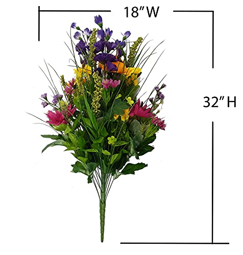 Artificial Dahlia, Morning Glory And Ranunculus And Blossom Fillers Mixed Bush - 30 Stems For Home, Wedding, Restaurant And Office Decoration Arrangement, Summer Mix #TOP1
