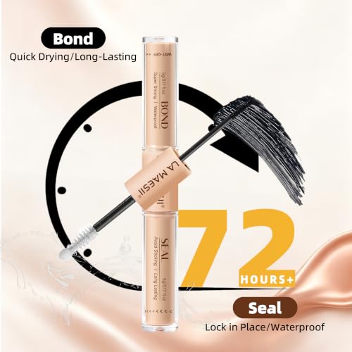 LA MAESII Lash Cluster Glue,2 in 1 Bond and Seal Waterproof,Black Lash Glue Alternate view