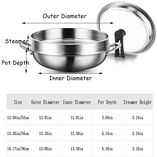Wok de acero inoxidable sin revestimiento, 13.38 in miniatura 7