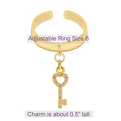 Image of Spinningdaisy Dangling Mighty Tiny Charm Adjustable Ring