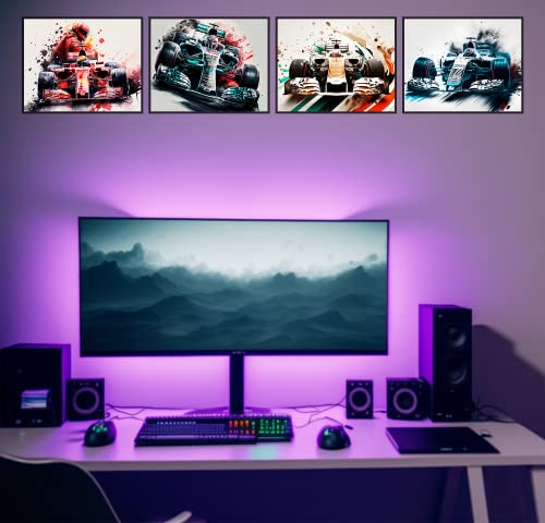 Formula Racing Poster Race Car Wall Decor F1 Car Racing Wall Art Prints Set Of 4 Unframed (8''X10'') Supercar Poster Car Man Cave Boys Room Wall Decor Posters For Boys Room Racing Grand Prix Posters #TOP3