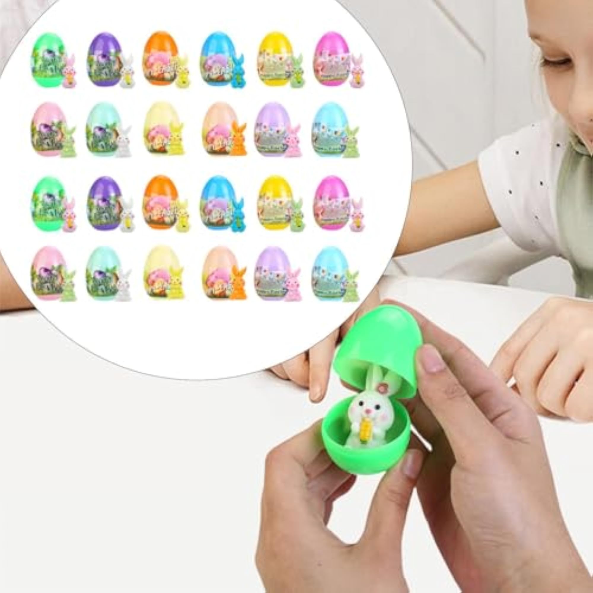 Prefilled Easter Eggs with Bunnies Inside for Classroom