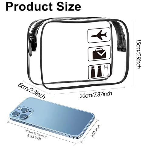 Clear Travel Toiletries Bag, 2 Pack TSA Approved Toiletry Bag with Zippers Travel Essentials PVC Waterproof Cosmetic Clear Makeup Bag for Women and Men - Image 5