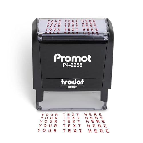 Promot Self Inking Personalized Stamp - Up to 5 Lines of Personalized Text, Custom Address Stamp, Office Stamps, Customizable Rubber Stamp, Name Stamp for Business Easy to Change Ink Cartridge-Medium