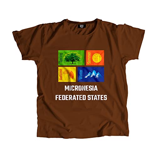 T-shirt Micronésie marron unisexe vêtement mode saisons pour adulte