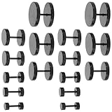 Beaupretty Pendientes de Acero Negro Mate para Hombre, Estilo Punk, 8 Pares de Pendientes Lisos de Botón en 3-14 Mm, Accesorios Hipoalergénicos para Uso Diario y Eventos Casuales