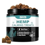 GKD Dog Calming Chews Treats, Anxiety Stress Relief for Dogs, 100% Natural Pet Hemp Calming Sleep Aid Separation Traveling Fireworks Car Ride Grooming Support