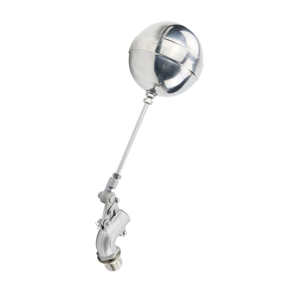 Automatic Float Valve 1pc 304 Stainless Steel Floating Ball Valve, 1/2inch 1-1/4inch Bend Elbow Compact Float for Cistern(1inch)